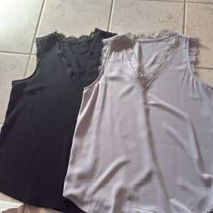 2 Sleeveless Tops, both Size L
